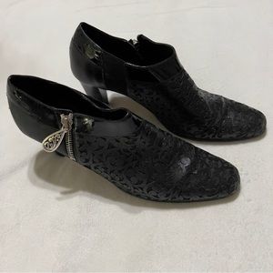 BRIGHTON RHYTHM Women Black Ankle Boots Shoes Booties 7